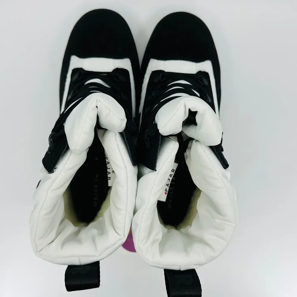 Pajar Women's Talya Color Block Lace Up Winter Snow Boots White/Black Size 9